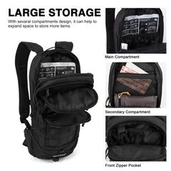 Mardingtop hydration compartment interior showing bladder sleeve and organized storage