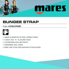 Mares straps mounted on open-heel fin demonstrating quick, secure fit
