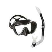 Mares front view mask and snorkel showing compact set and easy packing benefit