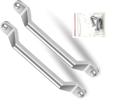 Marine Part Depot front view of two 8 inch stainless grab handles showing mounting bases and screws, durable support