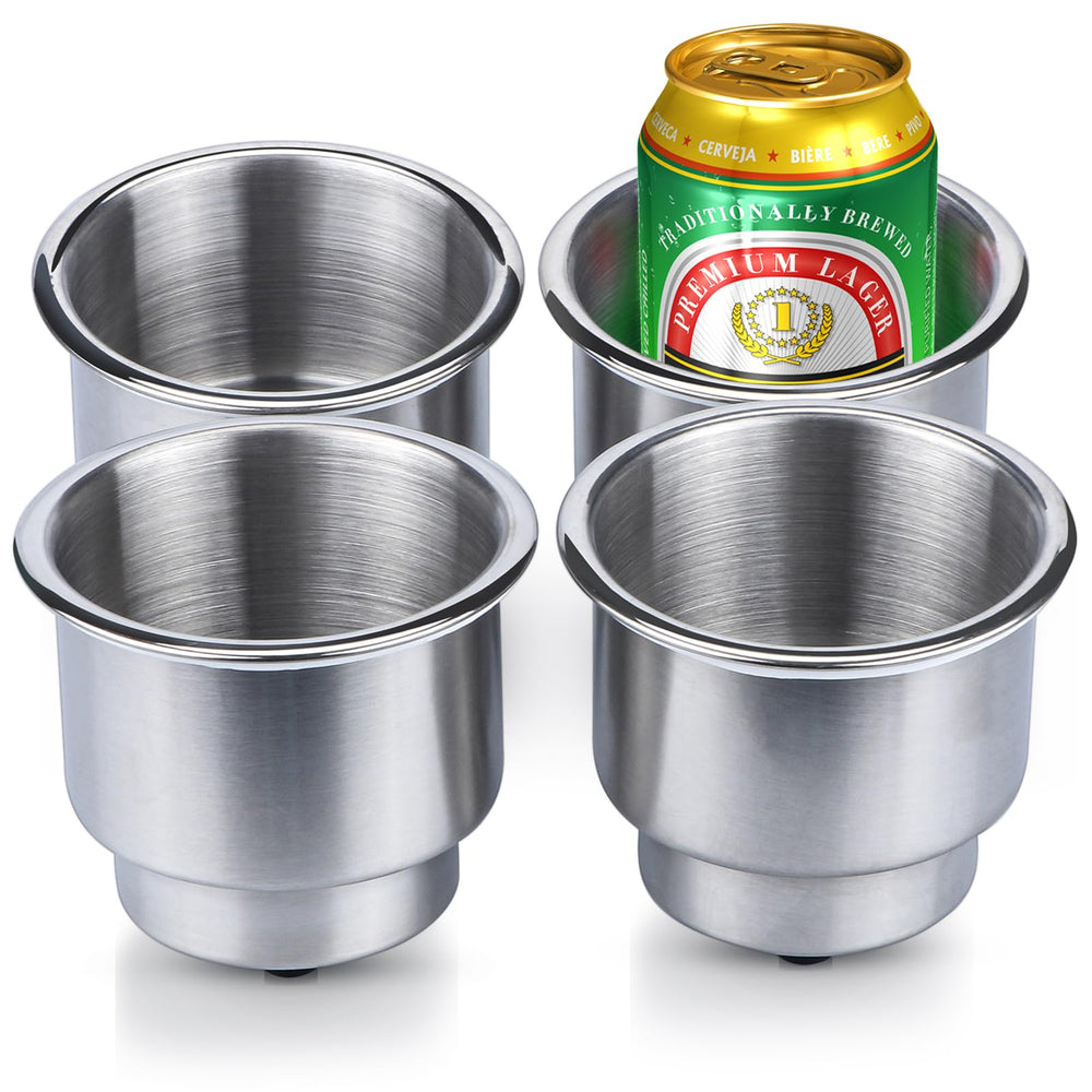 Marinebaby front view of stainless cup holder showing secure fit and durability