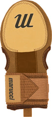 Marucci sliding mitt front view showing fit and wrist strap benefit comfortable secure fit