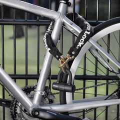 Master Lock chain nylon sleeve closeup protecting paint and resisting weather