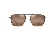 Maui Jim Mikioi front view showing satin sepia frame and balanced styling benefit clarity