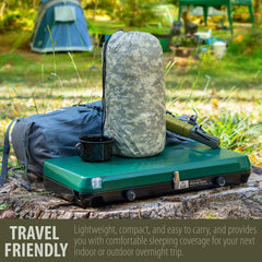 Maxam sleeping bag opened flat as quilt demonstrating versatile use and easy conversion