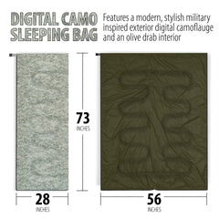 Maxam sleeping bag rolled in drawstring pack highlighting compact carry and travel convenience