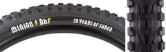 Maxxis close-up of Minion DHF tread showing knob layout for improved traction