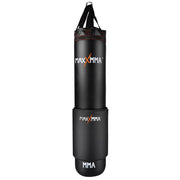 MaxxMMA front view of 5ft heavy bag showing durable shell and hanging points for realistic training benefit