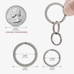 Hand holding MecArmy titanium key ring demonstrating lightweight strength and scale