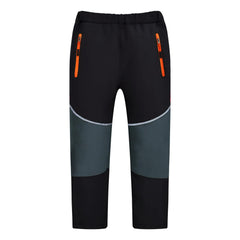 MEILONGER front view of black gray pants showing cut and fit, promotes warmth