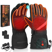 MENOLY front view camo heated gloves showing full coverage and warmth