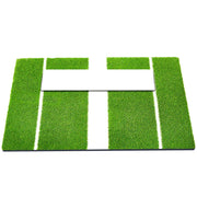 Meooeck front view of pitching mat showing full turf surface and markings, improves practice consistency