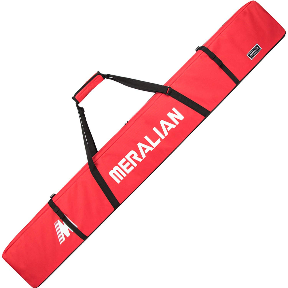 MERALIAN front view red ski bag showing full-length protection and easy carry