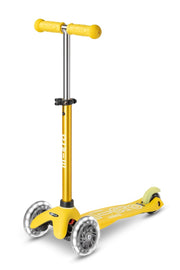 Micro Mini LED scooter front view showing stable three-wheel design and safety