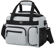 MIER front view of grey 18L cooler showing capacity and design benefit