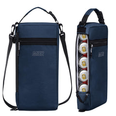 MIER front view of navy cooler bag showing compact design and carry handle benefit