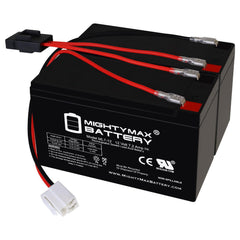 Mighty Max Battery front view of two 12V 7Ah batteries showing ready-to-install pack benefit