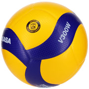 Mikasa V300W front view showing bright yellow panels and clear brand logo for visibility