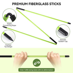 MIKOSI rods fully extended to 48 inches illustrating full-length reference for swing benefit