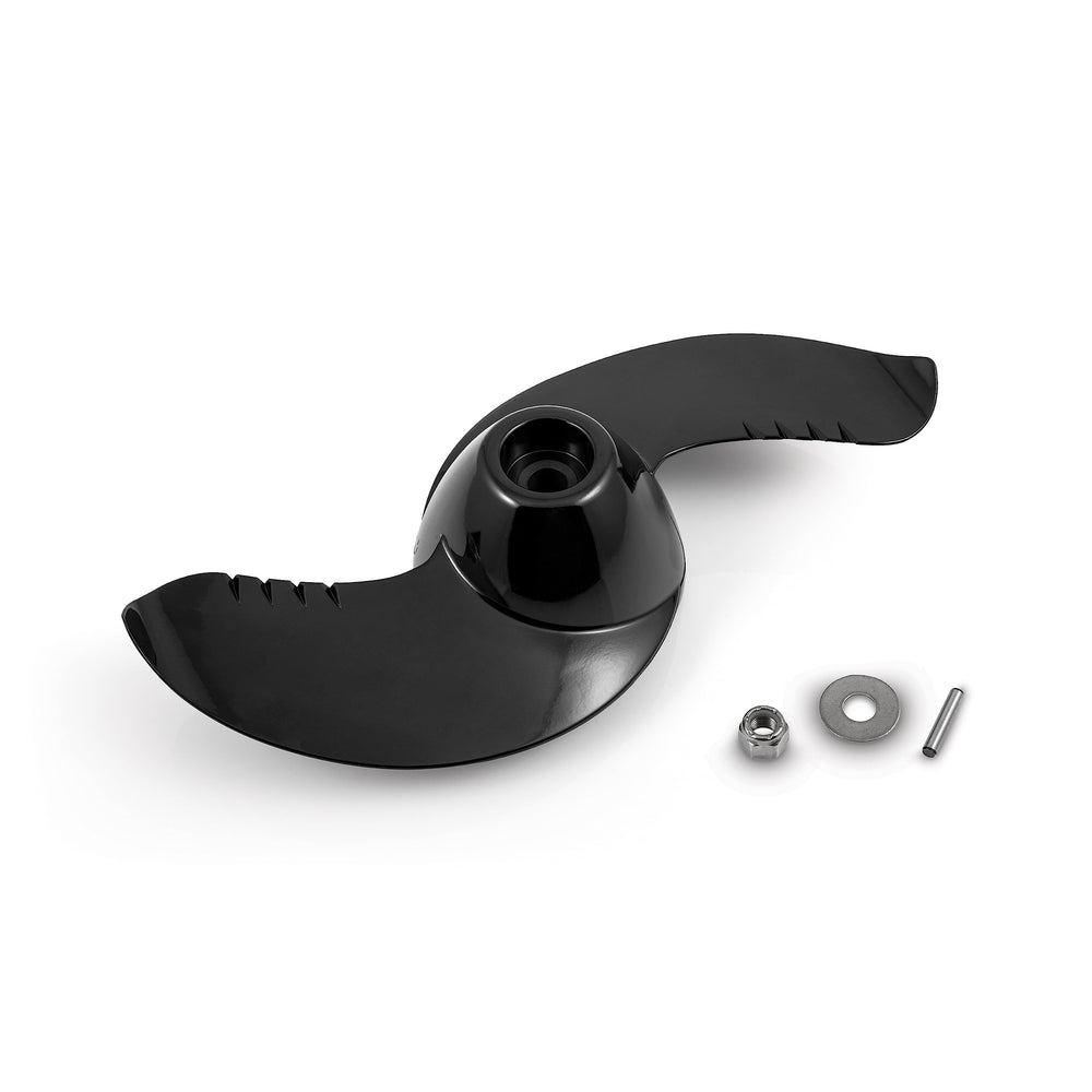 Minn Kota MKP-39 front view showing weedless blades and fast fit