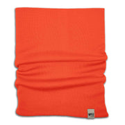 Minus33 merino gaiter front view shows blaze orange visibility and warmth