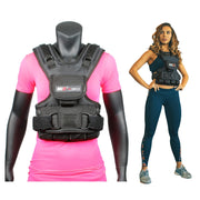 miR vest front view showing ergonomic female fit and balanced comfort