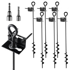 MIXXIDEA front view of six 24in anchors showing powder-coated finish and kit benefit