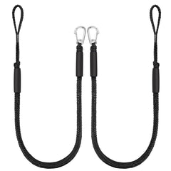 Moclear front view of 2-pack bungee dock lines showing compact packaging and quick deployment benefit
