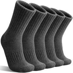 MOGGEI front pack of five dark grey socks showing value and warmth