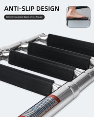 Mojiate dual stainless handrails detail providing secure hand support