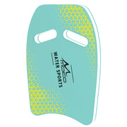 MoKo kickboard front view showing cartoon print and buoyancy benefit