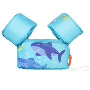 MoKo front view of toddler arm bands showing bright pattern and easy fit for visibility