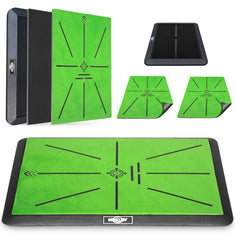 MONOJOY front view of compact practice mat showing full velvet surface and replaceable pad benefit