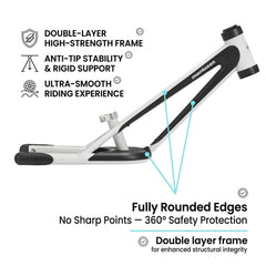 Montasen side profile illustrating low-step frame and stable triangular support