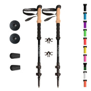 Montem front view of collapsible poles showing compact travel benefit
