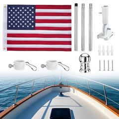 MOPHOEXII American flag front display showing durable sewn stripes and embroidered stars benefit durability