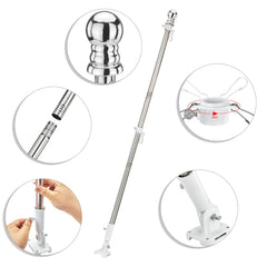 MOPHOEXII rotating white rings and aluminum carabiners reducing tangles for smooth flag movement