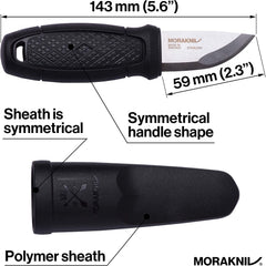 Morakniv Eldris neck kit lifestyle showing firesteel, paracord and safe neck carry convenience
