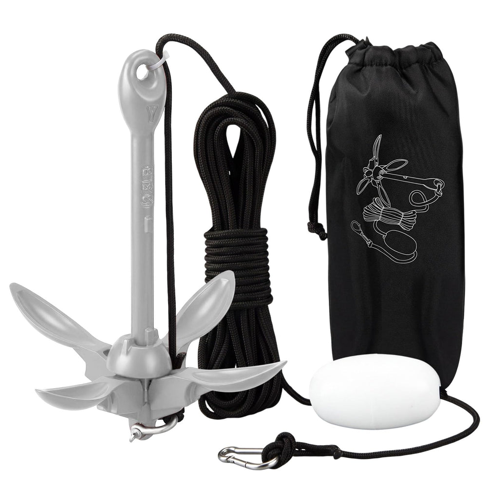 MorningRo front view of folding grapnel anchor showing design and portability