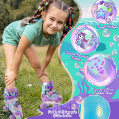 MoSoulais mermaid skates side profile highlighting light-up wheels and low center of gravity