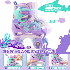 MoSoulais mermaid skates light-up wheels glowing for visibility and fun