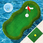 Mosoyolo floating golf green front view showing full layout and stable floatation