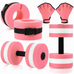 Motionchic front packaging showing pink aquatic set, highlights complete workout kit benefit