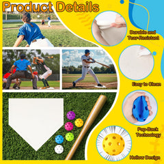 Mototo rubber home plate on grass during backyard drill, fast portable practice benefit