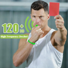 Mototo whistle on wrist bracelet showing comfortable hands-free wear during activity