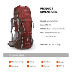 MOUNTAINTOP back panel with internal aluminum frame plate for stable load transfer
