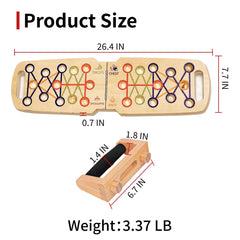 Mousterian folded compact board in bag illustrating easy transport benefit