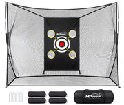 MPPHHF front view of full 10x7 ft net showing durable frame and target benefits