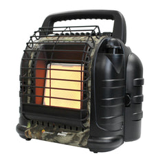 Mr. Heater front view showing compact design and fast setup benefit