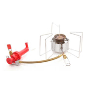 MSR Dragonfly front view showing stable pot supports and durable frame for reliable cooking